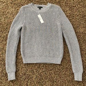 NWT MSRP $95 J.Crew Metallic Silver Blue Purple Lurex Sweater